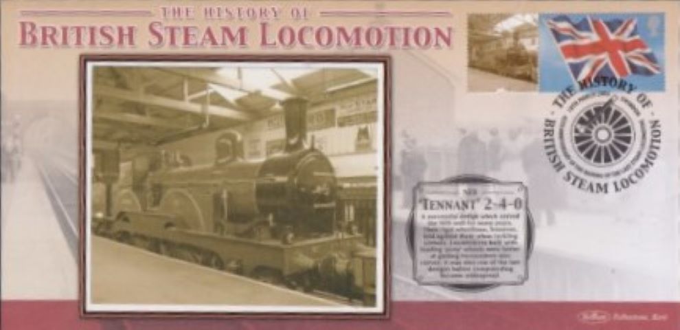 GB 2005 - HISTORY OF BRITISH STEAM LOCOMOTION "SILK" COVER - TENNANT 2-4-0