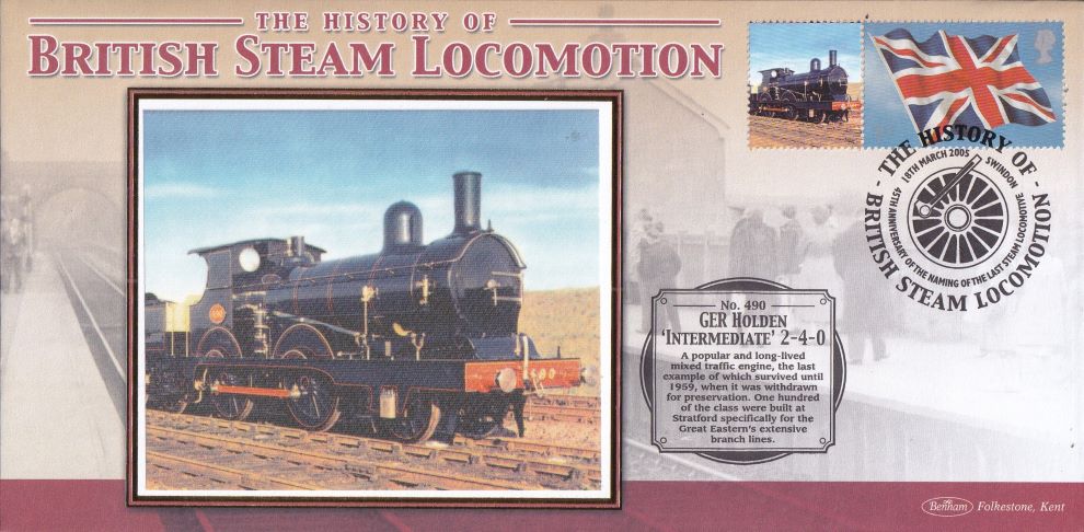 GB 2005 - HISTORY OF BRITISH STEAM LOCOMOTION "SILK" COVER - GER HOLDEN 'INTERMEDIATE' 2-4-0