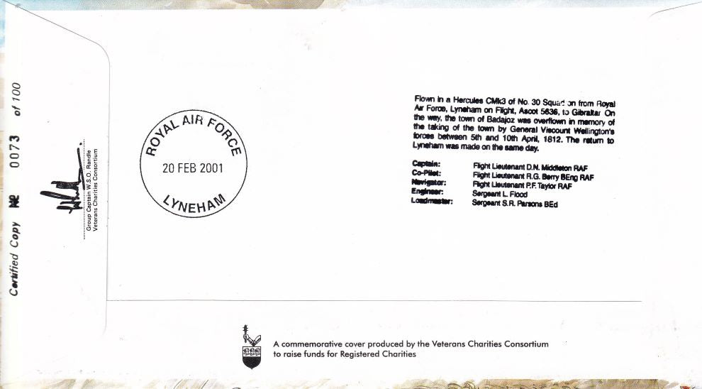 GB 2001 CAPTURE OF BADAJOZ MEDAL 1812 COVER
