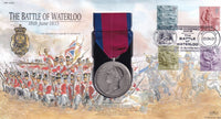 GB 2001 BATTLE OF WATERLOO MEDAL 1815 COVER