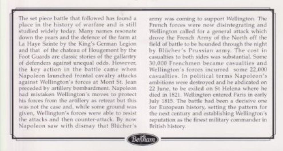 GB 2001 BATTLE OF WATERLOO MEDAL 1815 COVER
