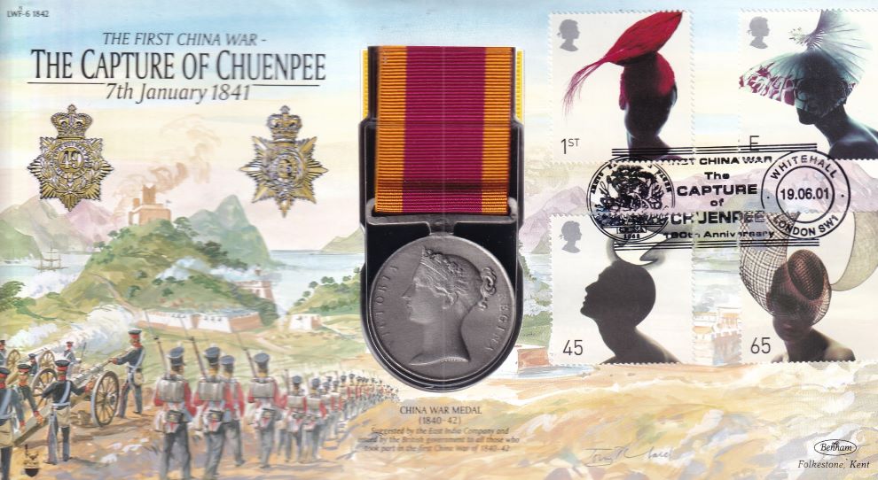 GB 2001 CAPTURE OF CHUENPEE MEDAL 1841 COVER