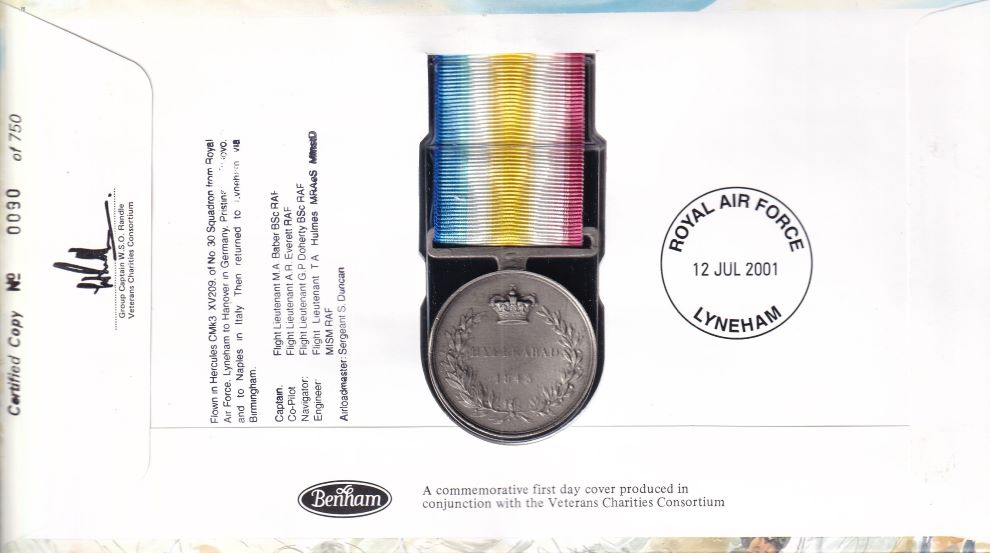 GB 2001 BATTLE OF MEEANEE MEDAL 1843 COVER