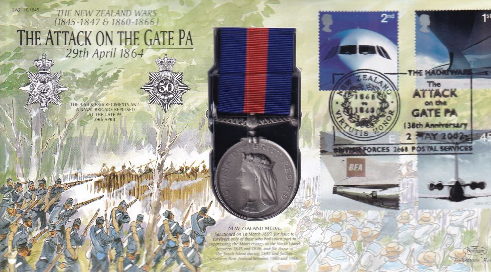 GB 2002 ATTACK ON THE GATE PA MEDAL  1864 COVER