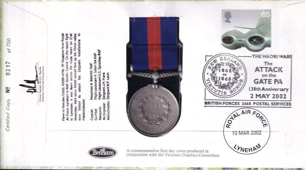 GB 2002 ATTACK ON THE GATE PA MEDAL  1864 COVER