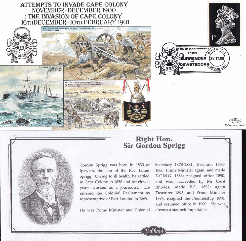 GB ANGLO BOER WAR "ATTEMPTS TO INVADE CAPE COLONY"- COMMEMORATIVE COVER