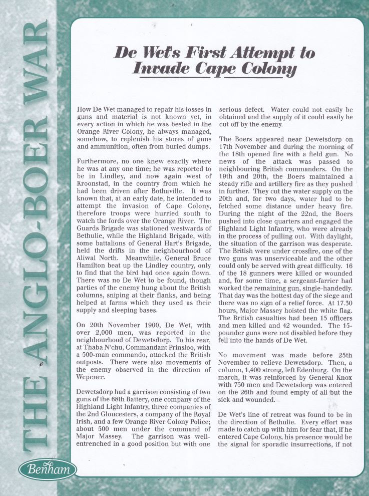 GB ANGLO BOER WAR "ATTEMPTS TO INVADE CAPE COLONY"- COMMEMORATIVE COVER
