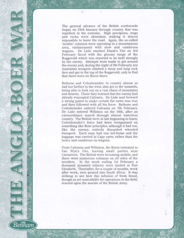 GB ANGLO BOER WAR "ATTEMPTS TO INVADE CAPE COLONY"- COMMEMORATIVE COVER