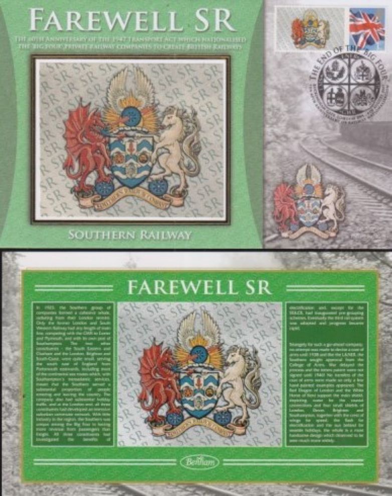 GB 2007 -   FAREWELL SR - SOUTHERN  RAILWAY "SILK" COVER