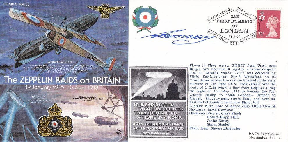 THE GREAT WAR #22 1996 - THE ZEPPELIN RAIDS ON BRITIAN- Signed copy