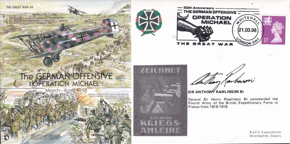THE GREAT WAR #49 1998 - GERMAN OFFENSIVE - OPERATION 'MICHAEL' - Signed copy