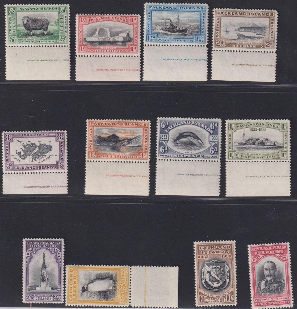 FALKLAND ISLANDS 1933 CENTENARY RARE SET UNMOUNTED MINT CV £4250