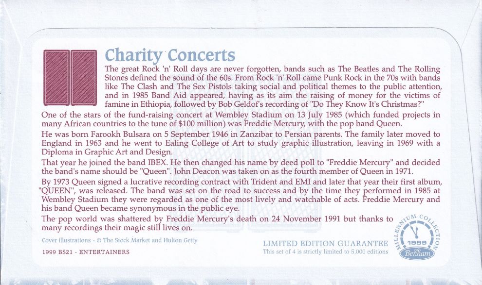GB 1999 FREDDIE MERCURY - CHARITY CONCERT COVER