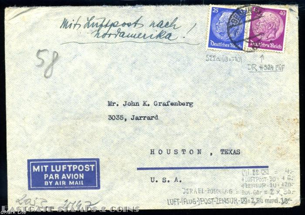 GERMANY "ISRAEL COVER 1941