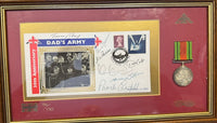 GB 1998 SILK "DAD'S ARMY" FRAMED AND SIGNED FDC