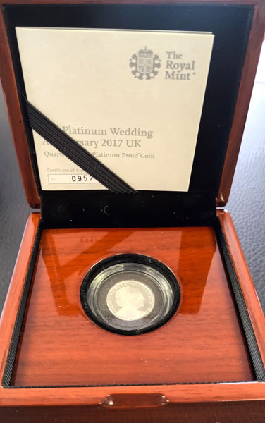 PLATINUM WEDDING ANNIVERSARY 2017 UK QUARTER OUNCE