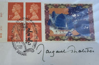 1997 "FAREWELL TO "HONG HONG" FDC SIGNED BY MARGARET THATCHER