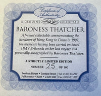 1997 "FAREWELL TO "HONG HONG" FDC SIGNED BY MARGARET THATCHER