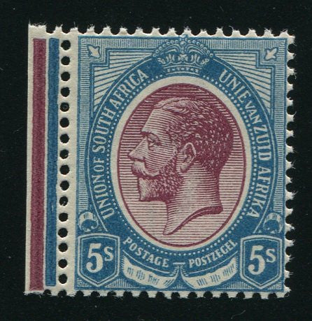 SA 1913 KGV 5/- KINGSHEAD MNH - REDDISH-PURPLE & BLUE  SACC 14a