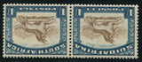 1936 ROTO 1/- YELLOW- BROWN & PRUSSIAN BLUE INVERTED WATERMARK- MNH - SACC 49b