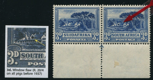 1933 ROTO 3d BLUE "SHUTTERED WINDOW" VARIETY MNH - SACC 46v