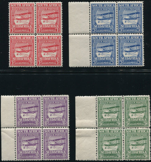 SA 1925 AIRMAILS  BLOCKS OF FOUR MNH