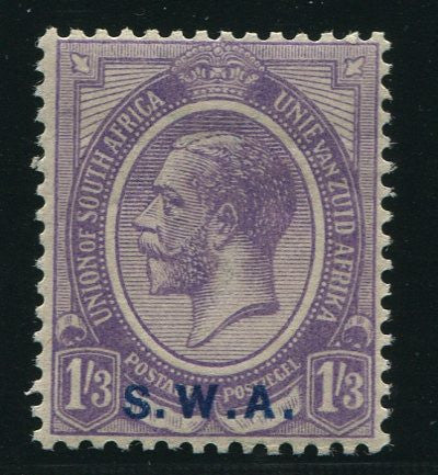 SWA 1927 KGV 1/3 "OVERPRINT IN BLUE " MNH - SACC 91c