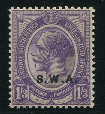 SWA 1927 KGV 1/3 "OVERPRINT ABOVE VALUE TABLET" MNH - SACC 91a