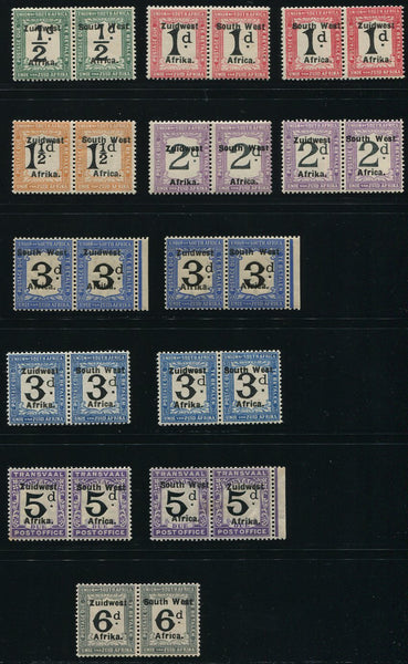 SWA 1924 -6  9,5 mm OVERPRINT POSTAGE DUES   MNH - SACC D21-8