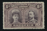 RHODESIA 1910 8d DOUBLE HEAD FINE MINT - SG 147