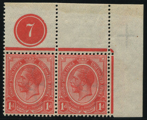 SA 1913 KGV 1d KINGSHEAD CONTROL PAIR - SACC 3