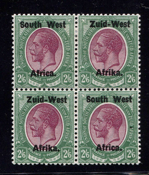 SWA 1923 TYPE 1 2/6 BLOCK OF 4  M/MNH - SACC 9