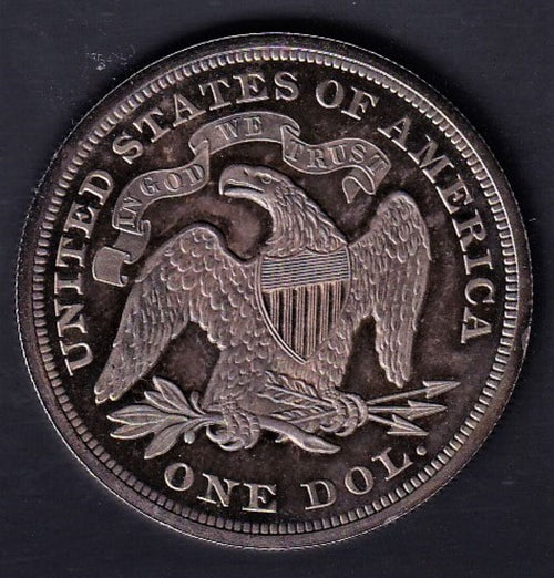 USA 1866 LIBERTY SEATED DOLLAR- GEM PROOF