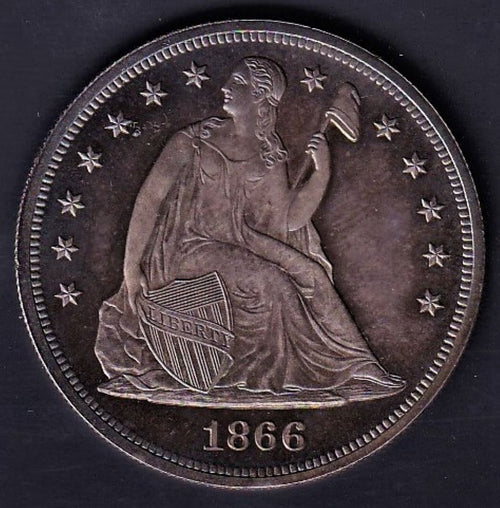 USA 1866 LIBERTY SEATED DOLLAR- GEM PROOF