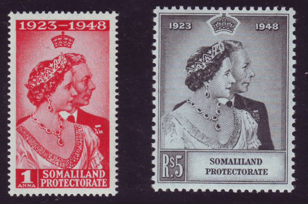 SOMALILAND 1949  KGV1 ROYAL SILVER WEDDING   SET OF 2 UNMOUNTED MINT