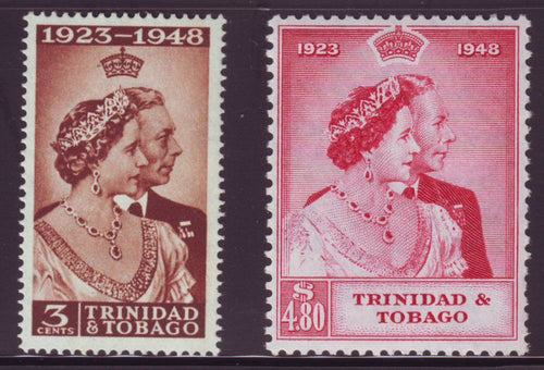 TRINIDAD & TOBAGO 1948  KGV1 ROYAL SILVER WEDDING   SET OF 2 UNMOUNTED MINT