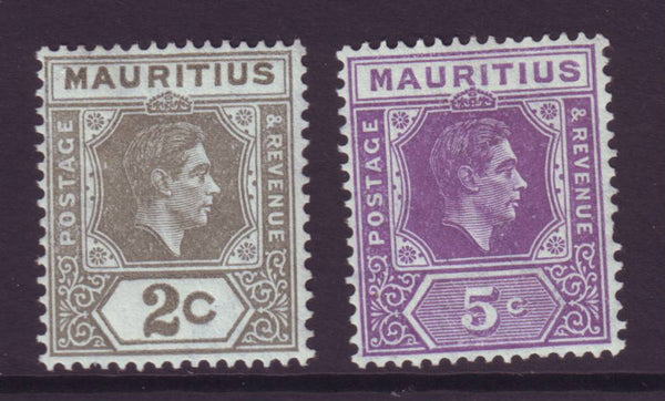 MAURITIUS 1938/49   KGV1 SET OF 12 PLUS SHADES MINT