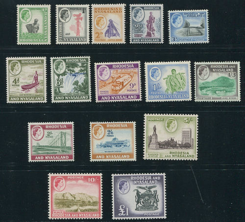 RHODESIA & NYASALAND 1959 -62 DEFINITIVE SET UM