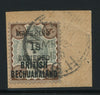 MAFEKING 1900 1s on 4d - FINE USED ON PIECE - SG 11