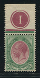 SA 1913 KGV KINGSHEAD 2/6 GREEN & REDDISH-PURPLE TOP CONTROL 
