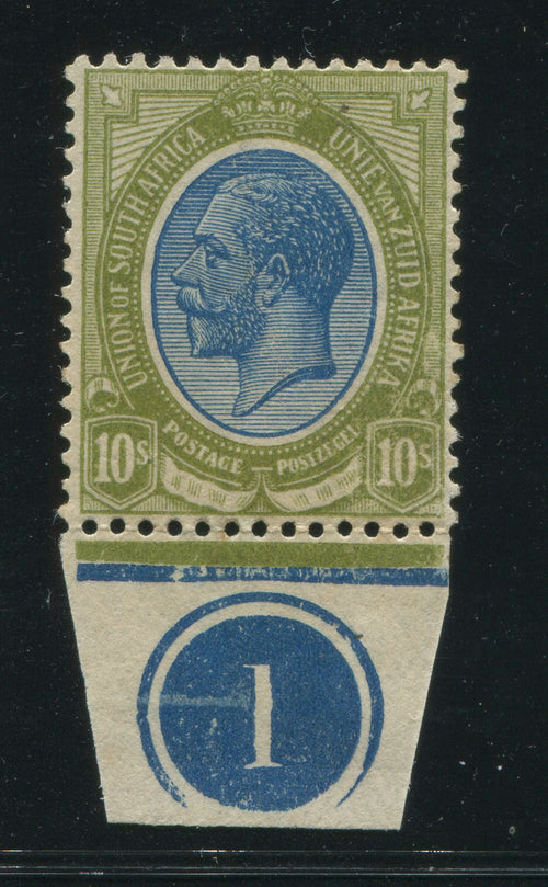 SA 1913 KGV KINGSHEAD 10/-  BOTTOM CONTROL "1"