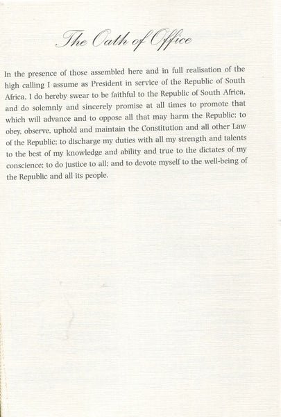 1994 INAUGURATION CEREMONIES FOLDER SIGNED BY PRESIDENT MANDELA