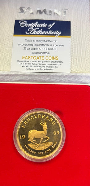 1989  PROOF ONE  OUNCE GOLD KRUGERRAND