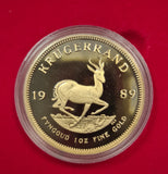 RSA 1989 PROOF ONE OUNCE KRUGERRAND IN BOX
