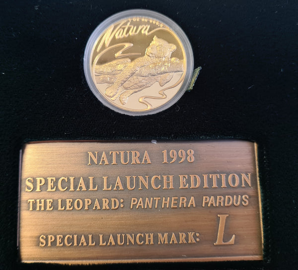 RSA 1998 NATURA LEOPARD LAUNCH "L" ONE OUNCE GOLD