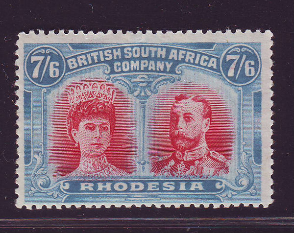 RHODESIA 1910 7/6  DOUBLE HEAD FINE UNMOUNTED MINT