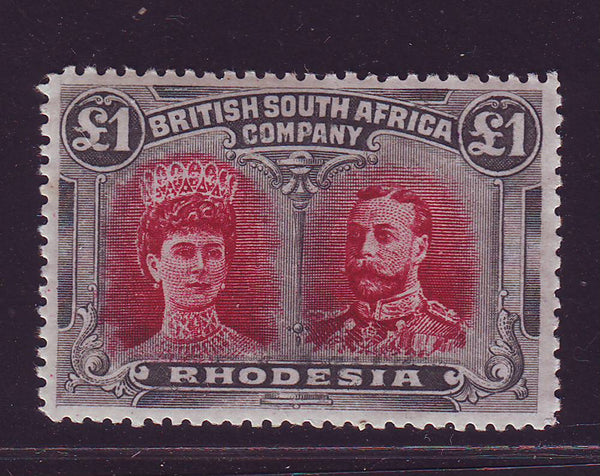 RHODESIA 1910 £1 DOUBLE HEAD FINE UNMOUNTED MINT