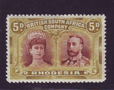 RHODESIA 1910 5d DOUBLE HEAD FINE UNMOUNTED MINT