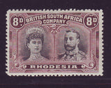 RHODESIA 1910 8d DOUBLE HEAD FINE UNMOUNTED MINT