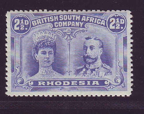 RHODESIA 1910 2 1/2d DOUBLE HEAD FINE UNMOUNTED MINT